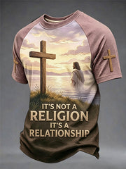 Men's It's Not A Religion It‘s A Relationship Print Tee