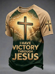 Men's I Have Victory Through Jesus Print Tee
