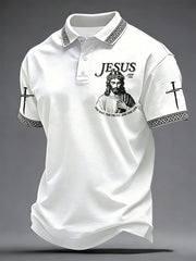 Men's Christian Jesus The Way The Truth The Life Print Polo
