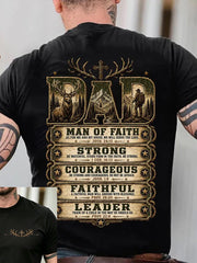 Men's Christian Dad Man of Faith Cross Short Sleeve T-shirt