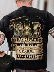 Men's Christian Dad Man of Faith Cross Short Sleeve T-shirt