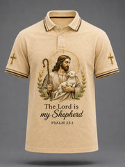 Men's Christian Jesus Print Casual Polo