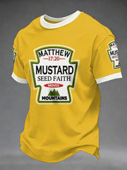 Men's Funny Christian God Print Casual Tee