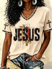 Women's JESUS V-Neck T-Shirts