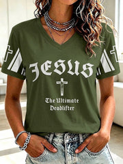 Women's Christian Jesus Cross Short Sleeve T-shirt