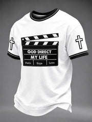 Men's“God Direct My Life ”Print Casual Unisex T-shirt