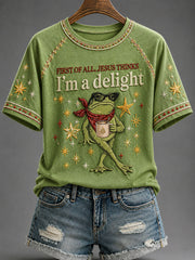 Women's 'Jesus Thinks I'm A Delight' Printed Casual T-Shirt