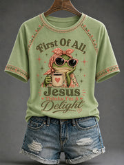Women's 'Jesus Thinks I'm A Delight' Printed Casual T-Shirt