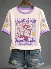Women's 'Jesus Thinks I'm A Delight' Printed Casual T-Shirt