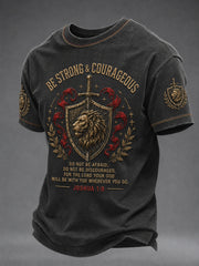 Men's Christian Be Strong & Courageous Cross Short-sleeved T-shirt