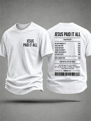 Men's Jesus Paid It All Print Casual Tee