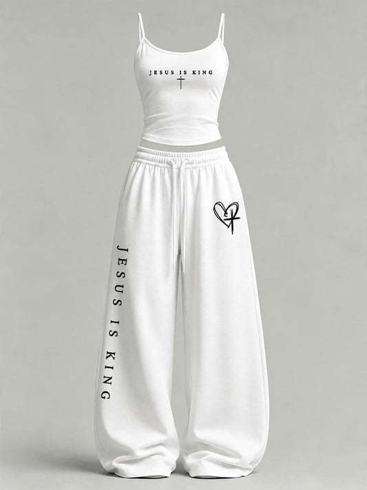Women's Jesus Is King Printed Casual Set