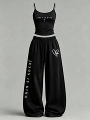 Women's Jesus Is King Printed Casual Set