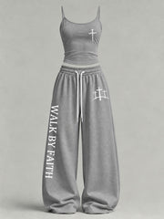 Women's 'Walk By Faith' Printed Casual Set
