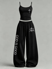 Women's 'God is Good' Printed Casual Set