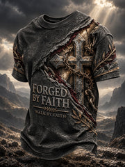 Men's FORGED BY FAITH WALK BY FAITH Printed T-shirt