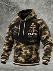 Men's Faith Checkered Cotton Hoodie