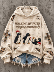 Women's Walking By Faith, Christmas Gift for Christian Regular Sweatshirt