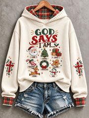 Women's 'God Says I Am...' Christmas Faith Printed Casual Sweatshirt