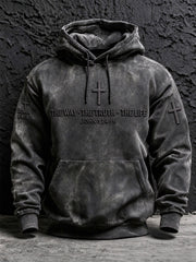 Men's The Way The Truth The Life Print Oversized Drop-Shoulder Hoodie