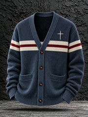 Men's Faith Casual Cardigan Sweater gracestitchs
