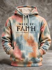 Men's 'Walk by Faith' Printed Casual Hoodie gracestitchs