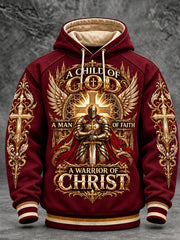 Men's Christian Faith Cross Graphic Print Casual Hoodie