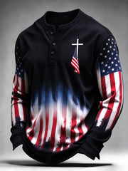 Men's Cross Print Casual Top