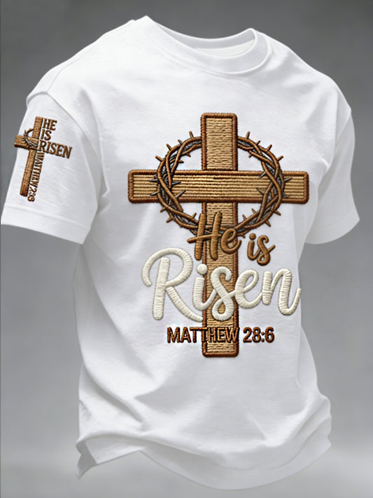 Men's He is Risen MATTHEW 28:6 short sleeves t-shirt