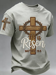 Men's He is Risen MATTHEW 28:6 short sleeves t-shirt