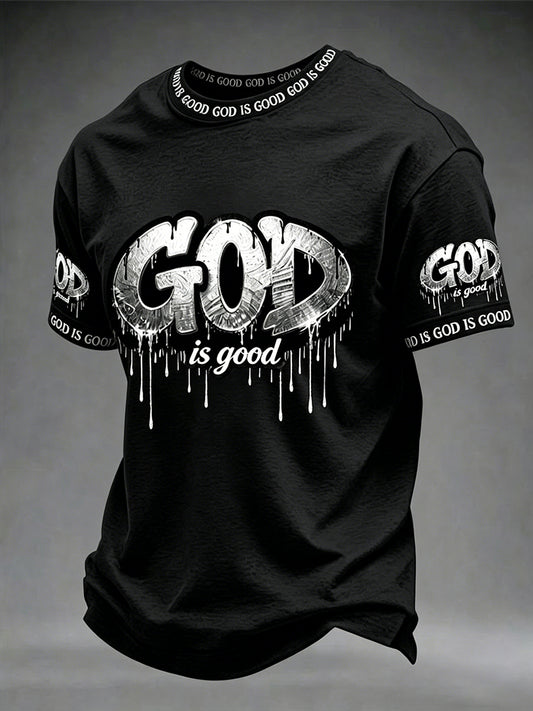 Men's Christian God Is Good Cross Short Sleeve T-shirt