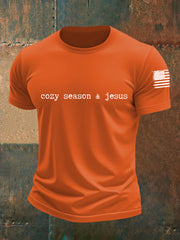 Men's Cozy Season & Jesus Short-sleeved T-shirt