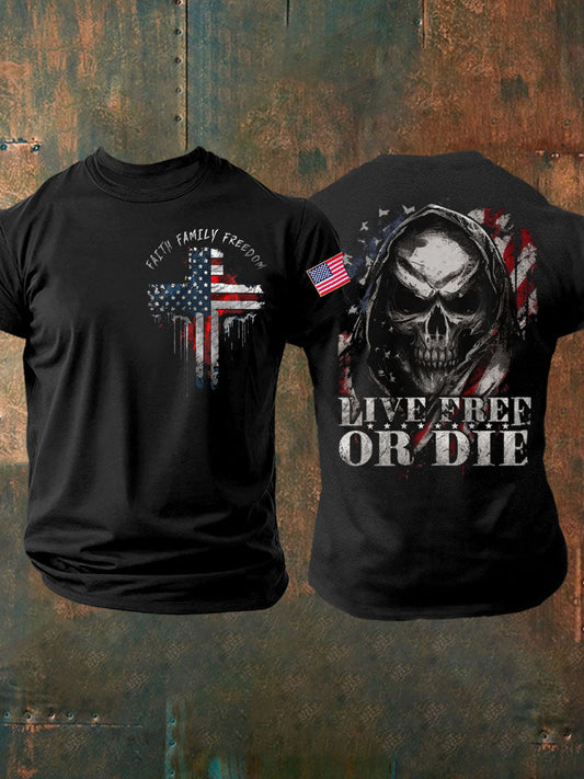 Men's 4th of July Independence Day Patriotic Flag Printed T-shirt