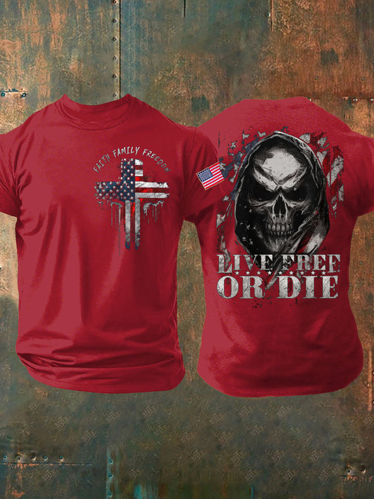 Men's 4th of July Independence Day Patriotic Flag Printed T-shirt