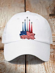 Unisex Independence Day American Flag Jet Planes Print Hat