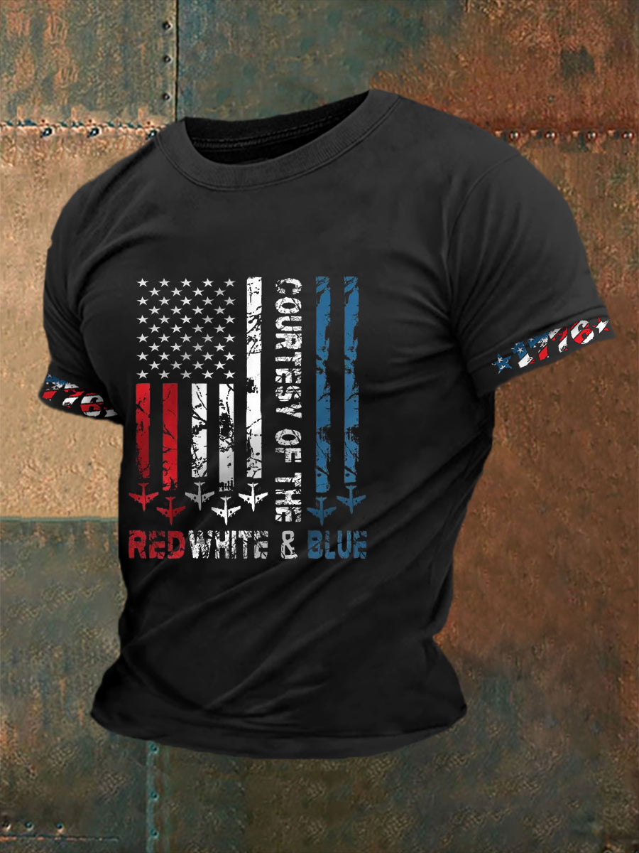 Men's Courtesy Of The Red White And Blue short sleeves t-shirt