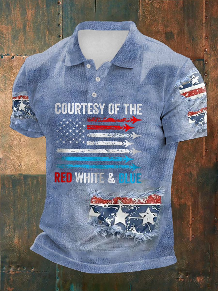 Men's Courtesy Of The Red White And Blue short sleeves t-shirt