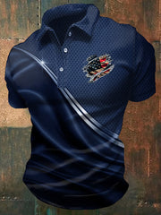 Men's Independence Day American Flag Graphic Print Casual Top