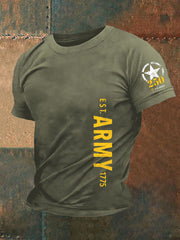 Men's Retro U.S. Army 250th Anniversary This We'll Defend Est.1775 Print T-Shirt
