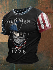Men's 4th of July Independence Day Patriotic Flag Printed T-shirt