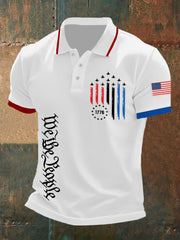 Men's Independence Day American Flag Jet Planes Print Casual Top