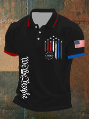 Men's Independence Day American Flag Jet Planes Print Casual Top