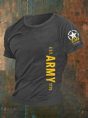 Men's Retro U.S. Army 250th Anniversary This We'll Defend Est.1775 Print T-Shirt