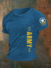 Men's Retro U.S. Army 250th Anniversary This We'll Defend Est.1775 Print T-Shirt