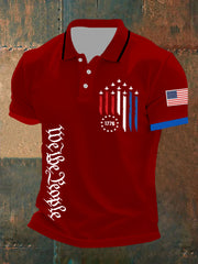 Men's Independence Day American Flag Jet Planes Print Casual Top
