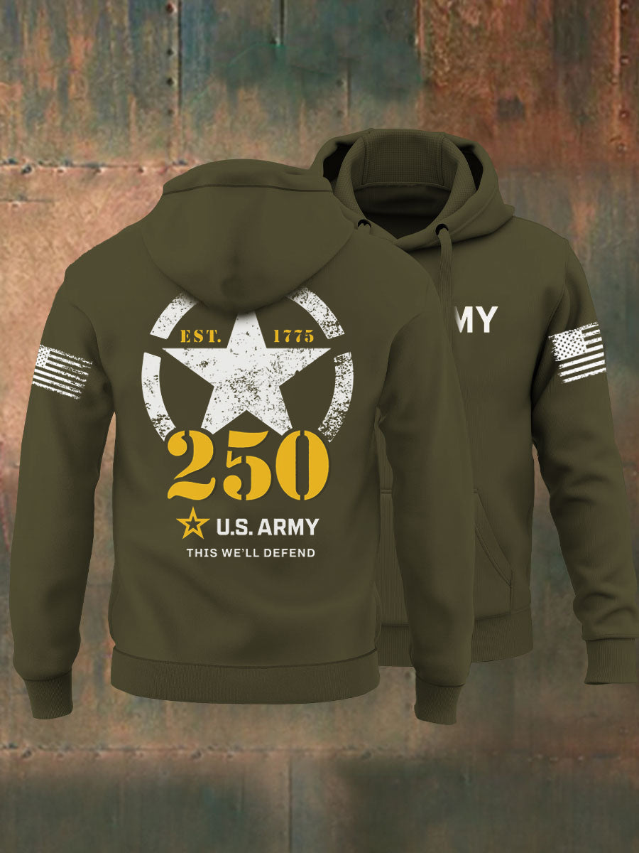 Men's Vintage U.S. Army 250th Anniversary Hoodie