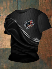 Men's Independence Day American Flag Graphic Print Casual Short Sleeve T-shirt