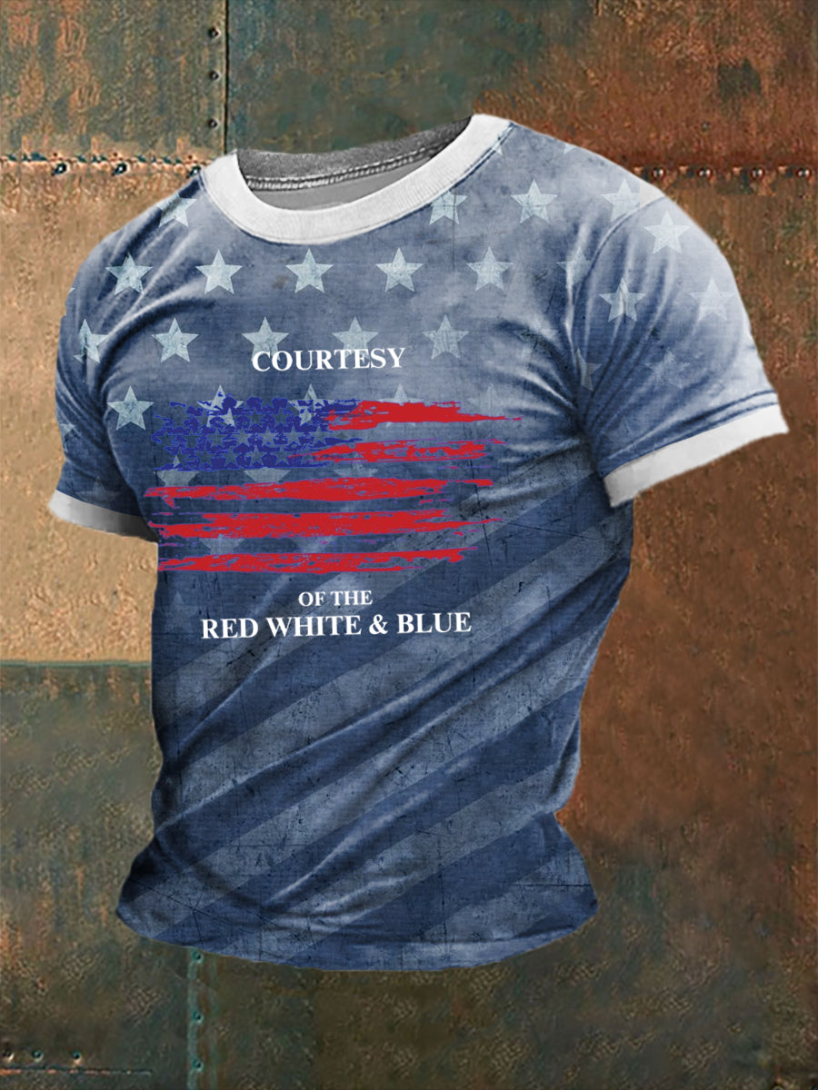 Men's Courtesy Of The Red White And Blue short sleeves t-shirt