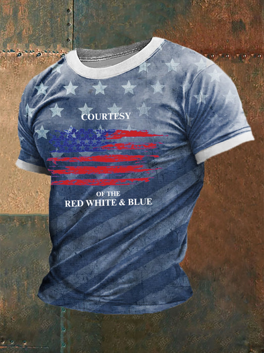 Men's Courtesy Of The Red White And Blue short sleeves t-shirt
