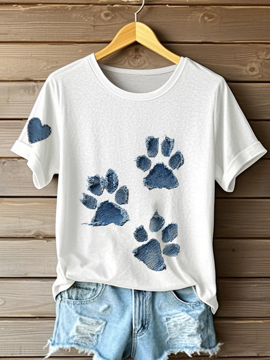 Women's Denim Paw T-shirt